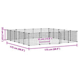 20-Panel Pet Cage with Door Black 35x35 cm Steel