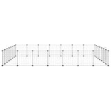 28-Panel Pet Cage with Door Black 35x35 cm Steel - 45-Degree Angle
