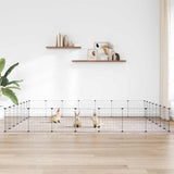 28-Panel Pet Cage with Door Black 35x35 cm Steel
