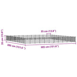 44-Panel Pet Cage with Door Black 35x35 cm Steel - Top-Down View