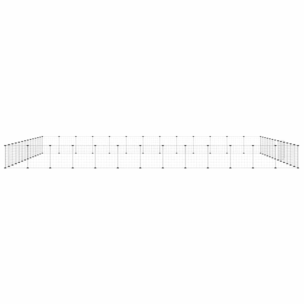 52-Panel Pet Cage with Door Black 35x35 cm Steel