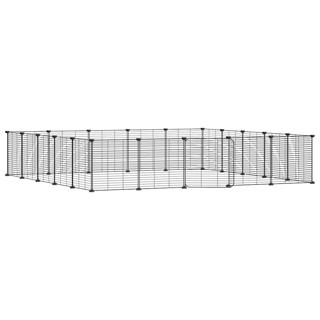20-Panel Pet Cage with Door Black 35x35 cm Steel
