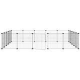20-Panel Pet Cage with Door Black 35x35 cm Steel