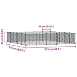 20-Panel Pet Cage with Door Black 35x35 cm Steel - Top-Down View