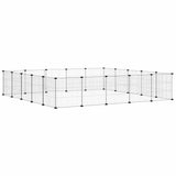20-Panel Pet Cage with Door Black 35x35 cm Steel - Rear View