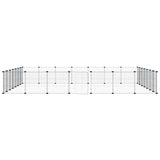 28-Panel Pet Cage with Door Black 35x35 cm Steel