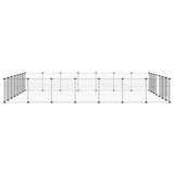 28-Panel Pet Cage with Door Black 35x35 cm Steel