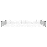 36-Panel Pet Cage with Door Black 35x35 cm Steel - 45-Degree Angle
