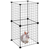 8-Panel Pet Cage Black 35x35 cm Steel