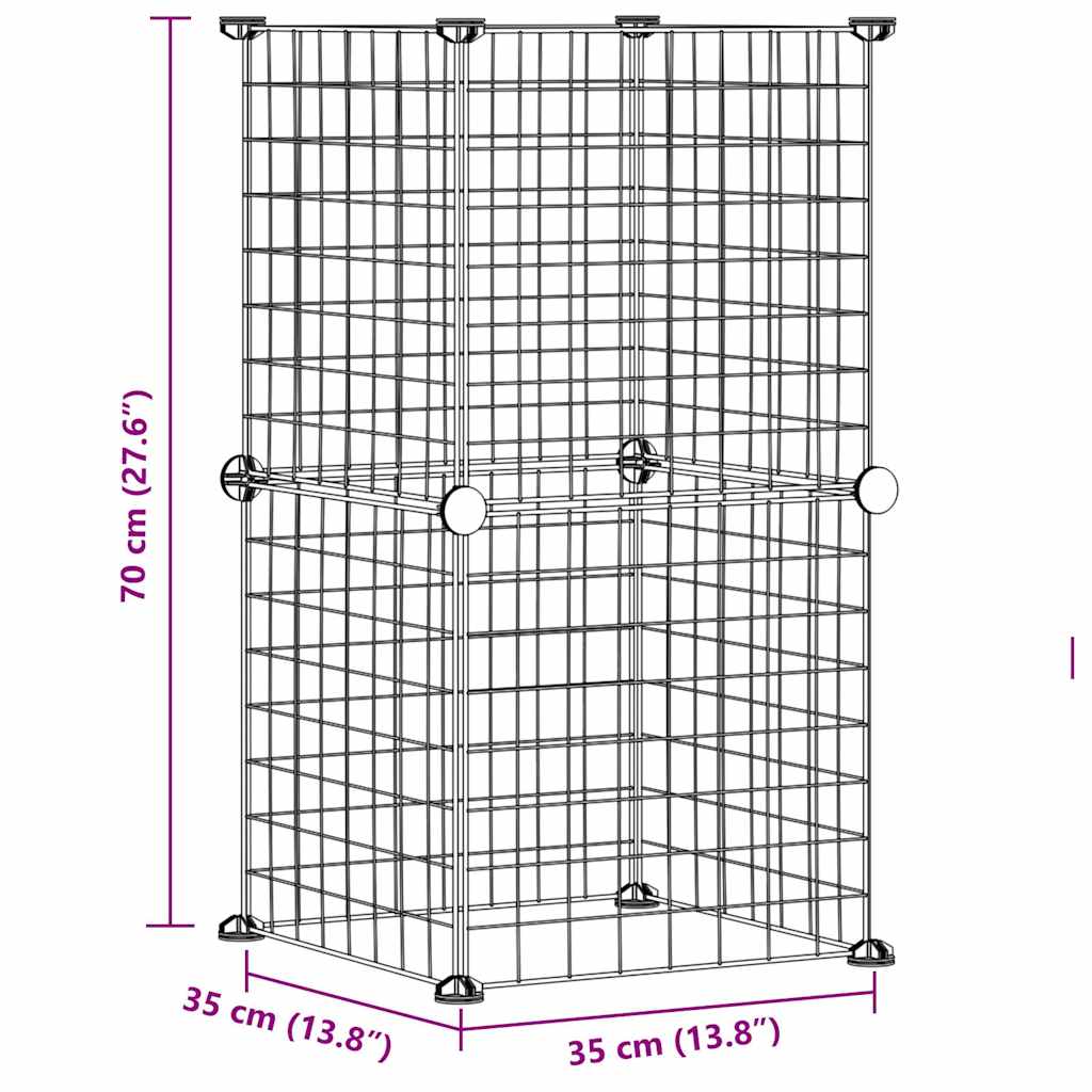 8-Panel Pet Cage Black 35x35 cm Steel