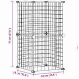 8-Panel Pet Cage Black 35x35 cm Steel - Top-Down View