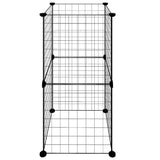 8-Panel Pet Cage Black 35x35 cm Steel - 45-Degree Angle