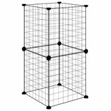 8-Panel Pet Cage Black 35x35 cm Steel - Rear View