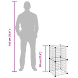 8-Panel Pet Cage Black 35x35 cm Steel
