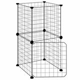 8-Panel Pet Cage with Door Black 35x35 cm Steel - Front View