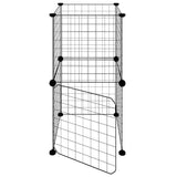 8-Panel Pet Cage with Door Black 35x35 cm Steel - 45-Degree Angle