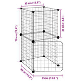 8-Panel Pet Cage with Door Black 35x35 cm Steel - Extra Image