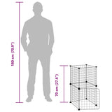 8-Panel Pet Cage with Door Black 35x35 cm Steel