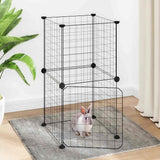 8-Panel Pet Cage with Door Black 35x35 cm Steel