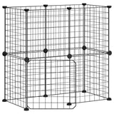12-Panel Pet Cage with Door Black 35x35 cm Steel - Front View