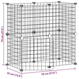12-Panel Pet Cage with Door Black 35x35 cm Steel - Top-Down View