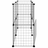12-Panel Pet Cage with Door Black 35x35 cm Steel - Rear View