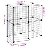 12-Panel Pet Cage with Door Black 35x35 cm Steel