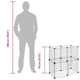 12-Panel Pet Cage with Door Black 35x35 cm Steel - Extra Image