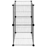 8-Panel Pet Cage Black 35x35 cm Steel