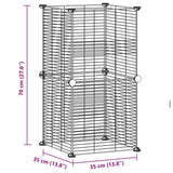 8-Panel Pet Cage Black 35x35 cm Steel - Top-Down View
