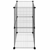 8-Panel Pet Cage Black 35x35 cm Steel - 45-Degree Angle