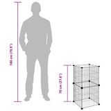 8-Panel Pet Cage Black 35x35 cm Steel - Extra Image