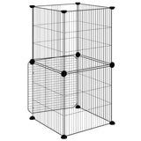 8-Panel Pet Cage with Door Black 35x35 cm Steel