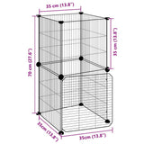8-Panel Pet Cage with Door Black 35x35 cm Steel - Extra Image