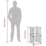 8-Panel Pet Cage with Door Black 35x35 cm Steel