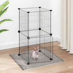 8-Panel Pet Cage with Door Black 35x35x70 cm Steel