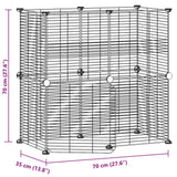 12-Panel Pet Cage with Door Black 35x35 cm Steel - Top-Down View