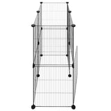 12-Panel Pet Cage with Door Black 35x35 cm Steel
