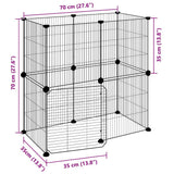 12-Panel Pet Cage with Door Black 35x35 cm Steel - Extra Image