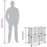 12-Panel Pet Cage with Door Black 35x35 cm Steel