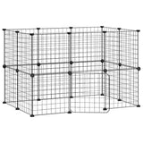 20-Panel Pet Cage with Door Black 35x35 cm Steel - Front View