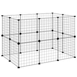 20-Panel Pet Cage with Door Black 35x35 cm Steel