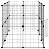 20-Panel Pet Cage with Door Black 35x35 cm Steel - Rear View