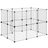 20-Panel Pet Cage with Door Black 35x35 cm Steel - Close-Up Angle