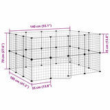 28-Panel Pet Cage with Door Black 35x35 cm Steel - Extra Image