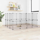 28-Panel Pet Cage with Door Black 35x35 cm Steel