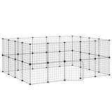 36-Panel Pet Cage with Door Black 35x35 cm Steel