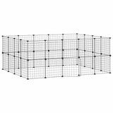 36-Panel Pet Cage with Door Black 35x35 cm Steel - Front View