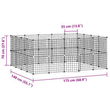 36-Panel Pet Cage with Door Black 35x35 cm Steel - Top-Down View