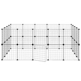 36-Panel Pet Cage with Door Black 35x35 cm Steel